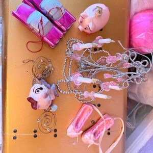 Tootsie’s Pink Collection Pink and Silver Ornament Set